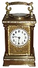 French lacquered brass, brilliants, and beveled glass "Anglaise riche" case 8 day time and strike carriage clock, c1890