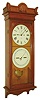 Seth Thomas Clock Company, Thomaston, Conn., "Office Calendar No. 12" wall clock, 8 days, time and perpetual calendar, weight driven movement in an oak case with painted metal dials and brass pendulum bob, c1892