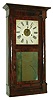 Silas B. Terry, Plymouth, Conn., 8 day time and strike weight mahogany column and cornice shelf clock, c1840