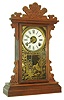E. N. Welch Mfg. Co., Forestville, Conn., "Sylva", 8 day, time and strike walnut mantel clock, c1889