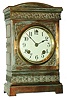Ansonia Clock Co., New York, "Pylon" cast brass 8 day time and strike mantel clock, c1914