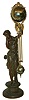 Ansonia Clock Co., New York, New York, "Juno" ball swinger figural mantel clock, 8 days, time only, spring driven movement in a bronze finished ball case supported by a statue of the Roman goddess Juno, c1906