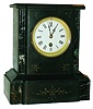 French black marble 8 day time only mantel clock, c1900