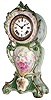Ansonia Clock Co., New York, "No. 506" porcelain 8 day time and strike mantel clock, c1910