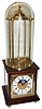 Franklin Mint reproduction of "The Old Royal Observatory Conical Pendulum Clock", mahogany, glass and lacquered brass, 8 day fusee works, c1983