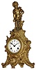 Jennings Brothers, Bridgeport, Conn, cast gilt spelter 8 day time and strike figural clock with Waterbury movement, c1910