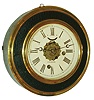 S. B. Jerome, New Haven, Conn., 30 hour, time and alarm brass lever movement round gallery timepiece, c1863  Samuel was the son of Chauncey Jerome.