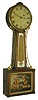 Sylvester W. Talbot, Dedham, Mass., 8 day, weight brass movement patent or banjo clock or timepiece, c1825