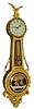 Elmer O. Stennes, Weymouth, Mass., "Girandole" wall clock, 8 days, time only, weight driven movement in a gold leafed mahogany case with painted metal dial and convex reverse painted throat and lower tablets, dated 1973, serial #48