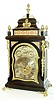English, London, 4-tune, musical bracket clock, Georgian era, with unusual serpentine dial and door by William Challenner, triple fusee, playing on 11 bells with 14 hammers, retains original crown wheel/verge escapement, and with central calendar hand, c1760