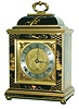 F.W. Elliott, Croydon, England, Japanned wood 8 day time and strike small bracket clock, 1972