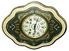 French Morbier "Bakery" ebonized and painted wood 8 day time and strike wall clock, c1880