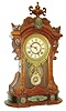Ansonia Clock Co., Ansonia, Conn., "Monarch", 8 day, time and strike spring brass movement shelf clock, c1880