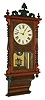 Anglo-American, 8 day, time and strike inlaid wall clock c.1880,
