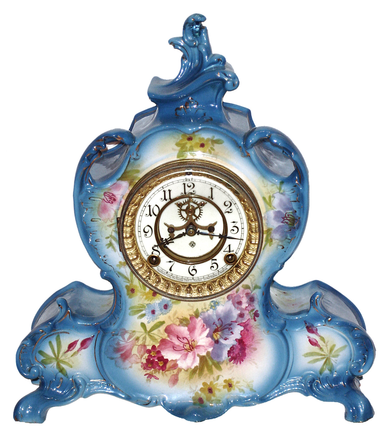 Ansonia Clock Co., New York, "La Vendee" 8 day, time and strike porcelain clock, c1902 — Antique Clocks Price Guide