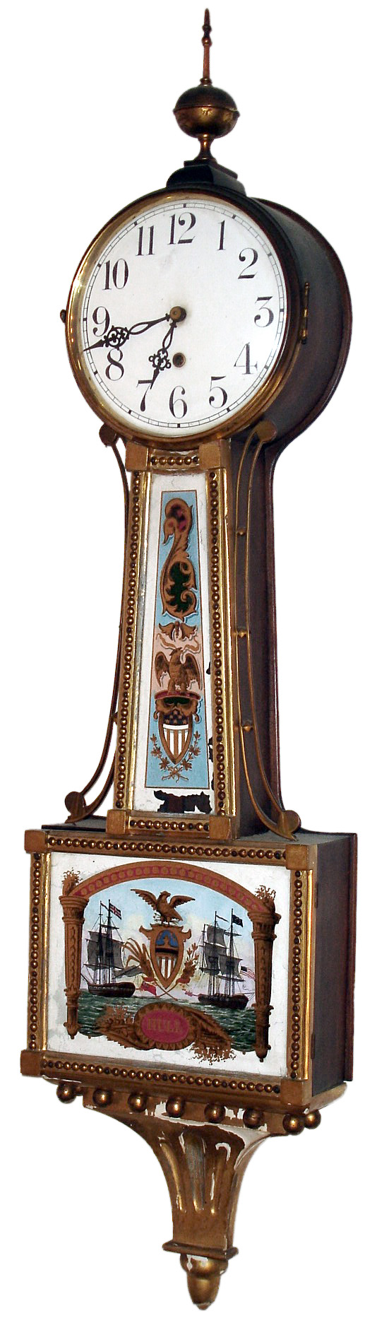 Waterbury Clock Co., Waterbury, Conn., "Willard No. 3", 8 day, banjo or Patent time piece, c1906 — Antique Clocks Price Guide