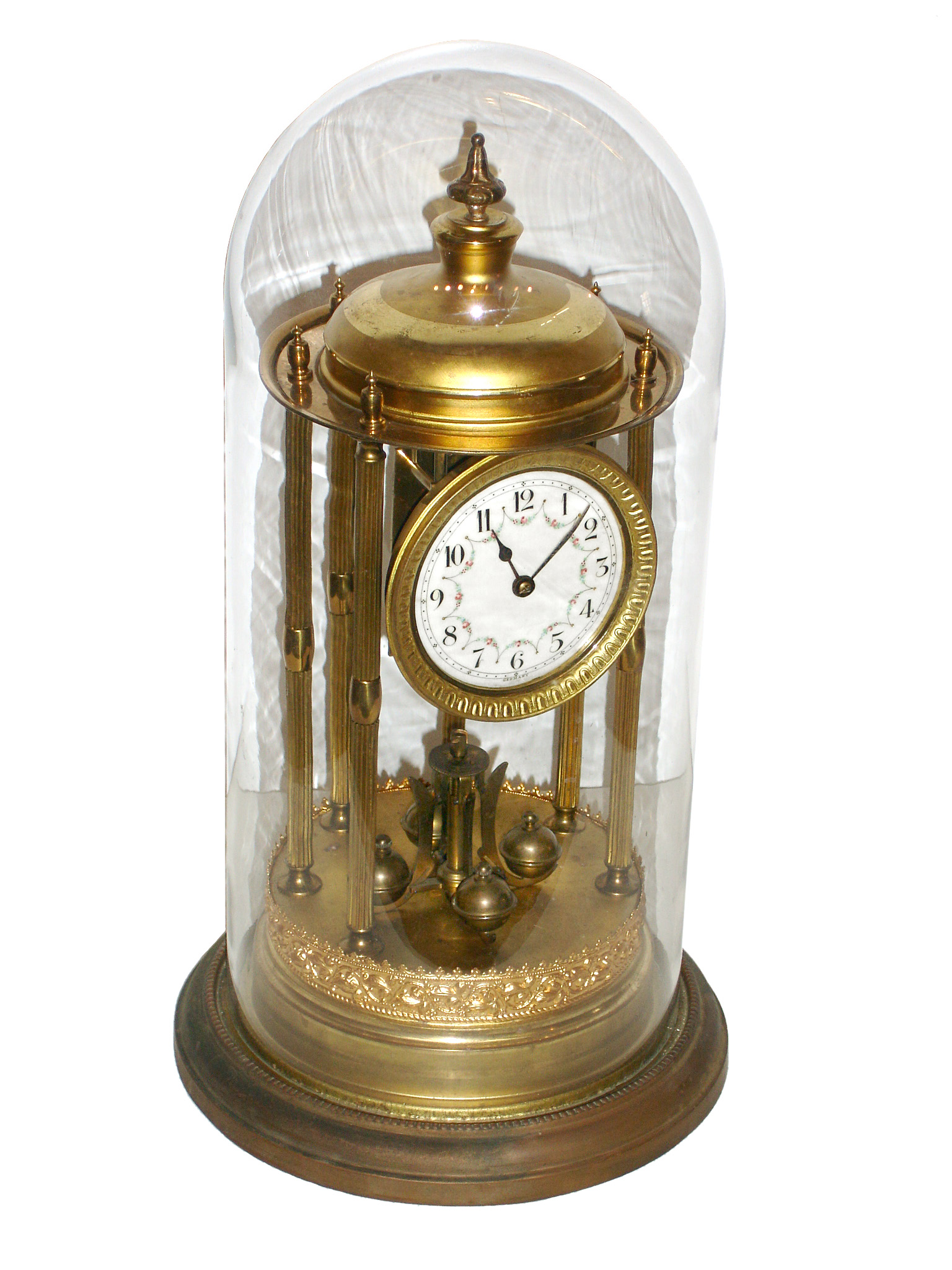 German, Jahresuhrenfabrik, Louvre model 400 day clock with glass dome, c1930 — Antique Clocks Price Guide