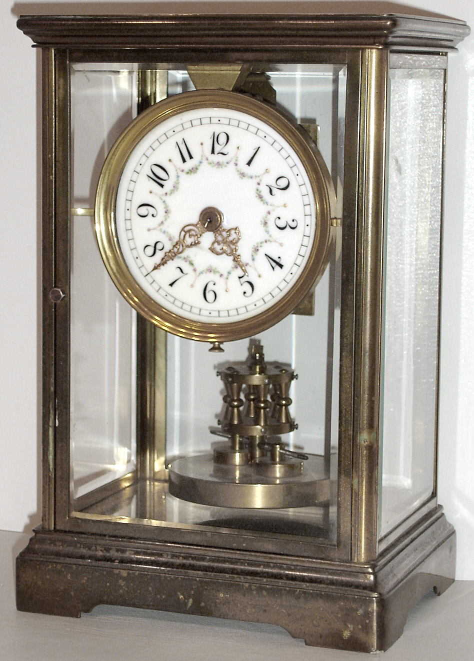 German 400-day time piece in a 4-glass, crystal regulator case, c1900 — Antique Clocks Price Guide