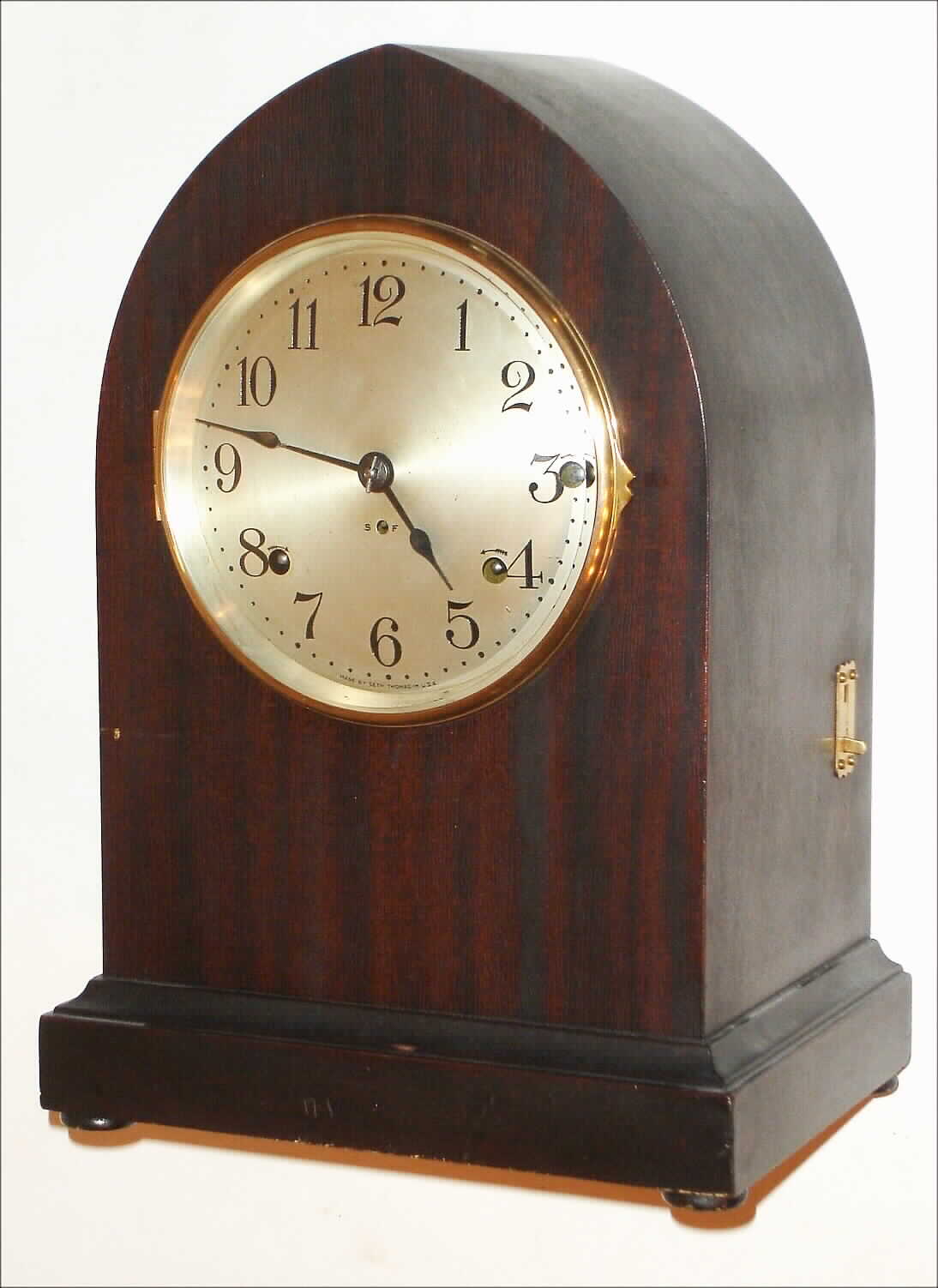 Seth Thomas Clock Co., Thomaston, Conn., "Chime Clock No. 14", 8 day, time quarter hour strike on rods mantel clock, c1921. — Antique Clocks Price Guide