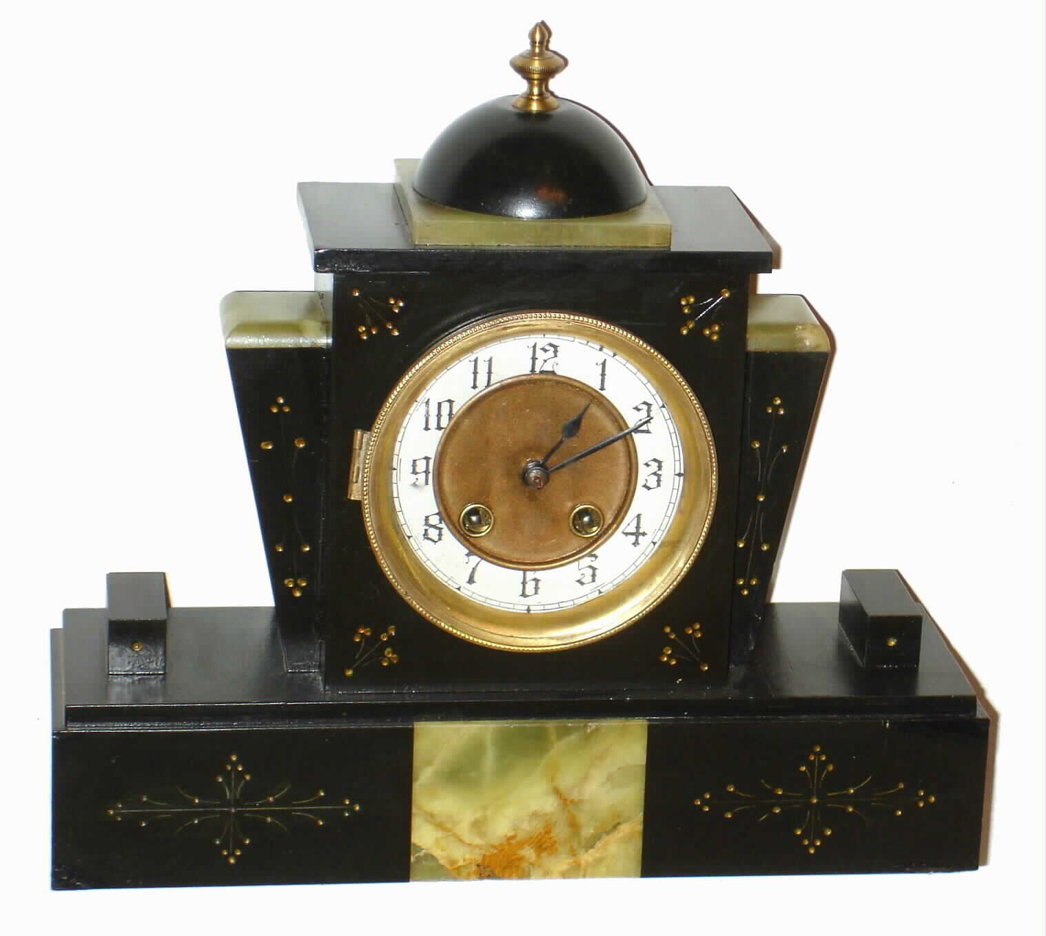 French Deco style 8 day, time and strike marble mantel clock, c1920 — Antique Clocks Price Guide