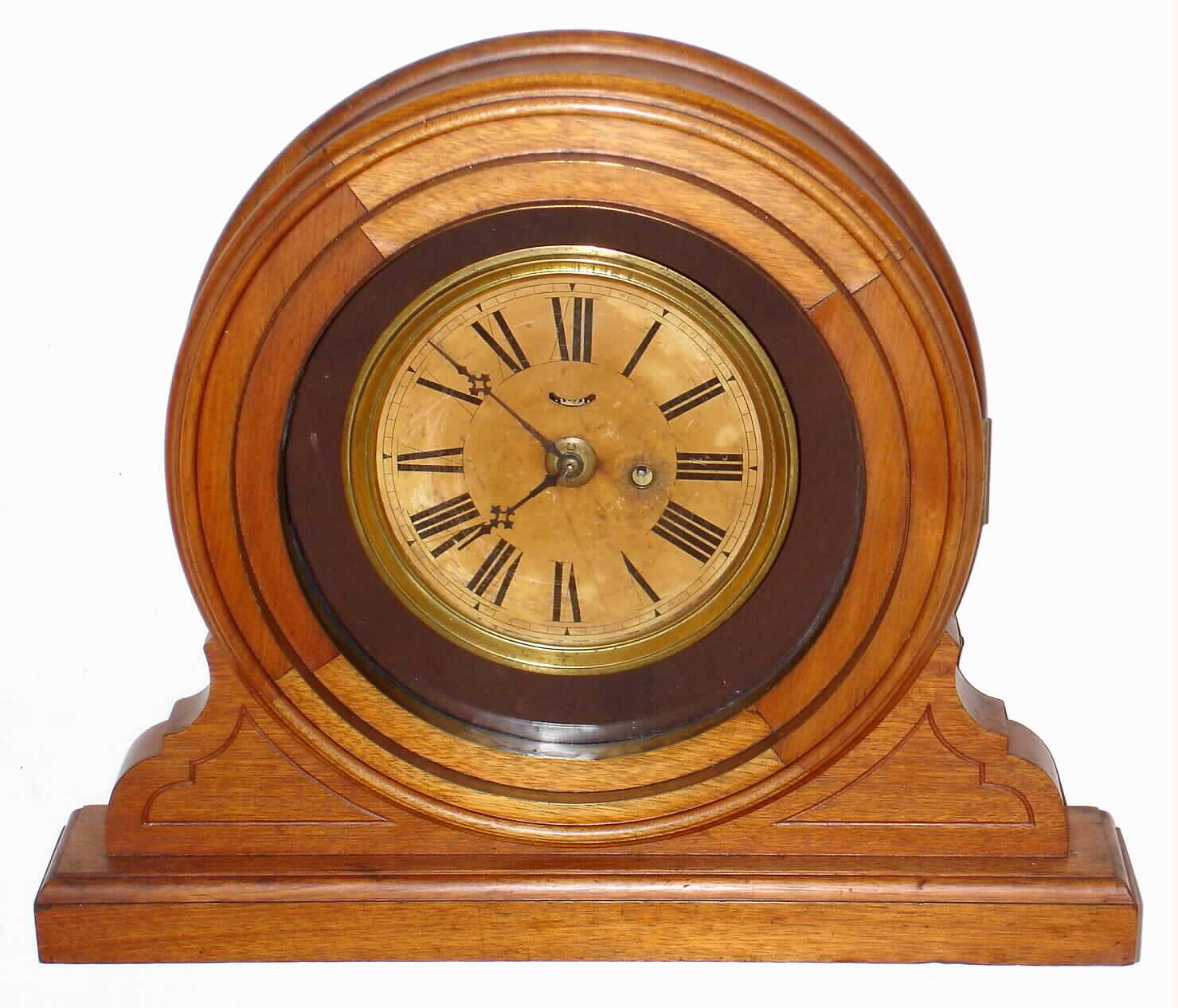 J.E. Carne, Boston, Mass. mahogany 8 day billiards time piece, L. Hubbell balance wheel movement, c1870 — Antique Clocks Price Guide