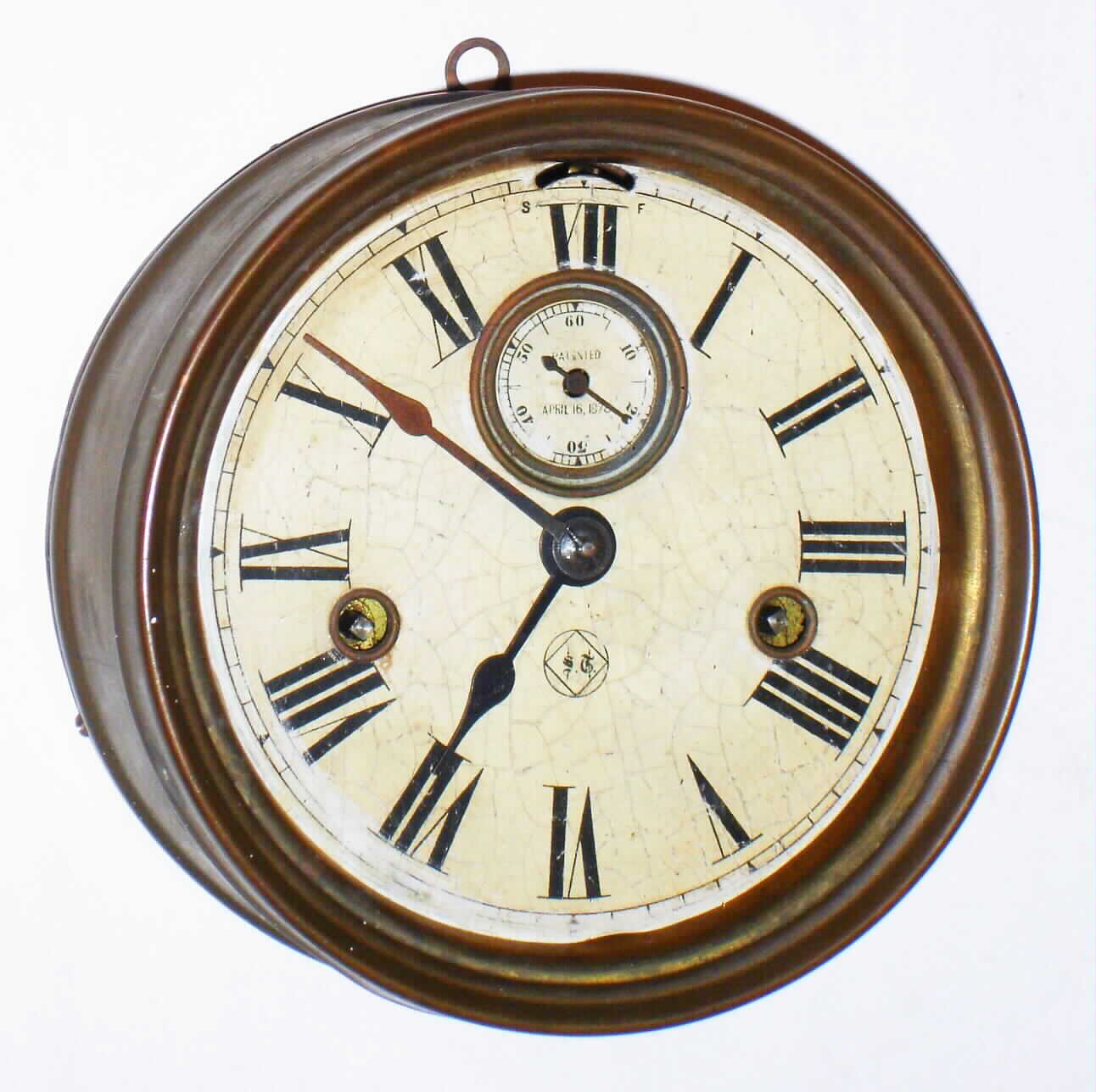 Seth Thomas Clock Co., Thomaston, Conn., 8 day, brass ship's time piece, c1880 — Antique Clocks Price Guide