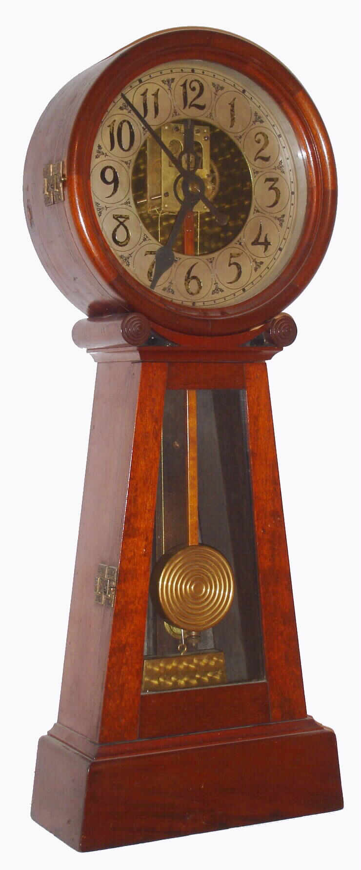 James Arthur, New York City, a "one-of-a-kind" shelf banjo time piece, weight driven, 8 day. 1903 [dated] — Antique Clocks Price Guide