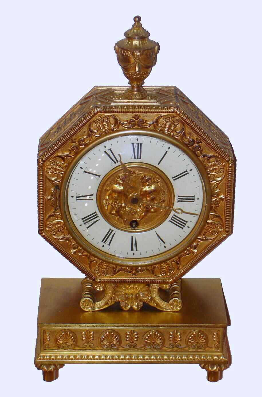 E. F. Caldwell, New York, gilt bronze mantle time piece, with quality Chelsea movement, serial #138442, c1920 — Antique Clocks Price Guide