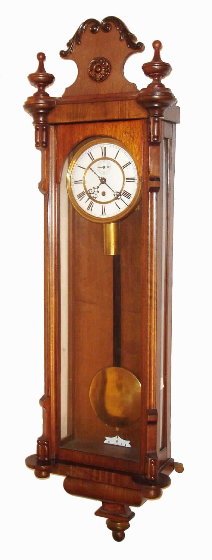 Gustav Becker, 8 day weight Vienna regulator wall time piece, c1890. — Antique Clocks Price Guide
