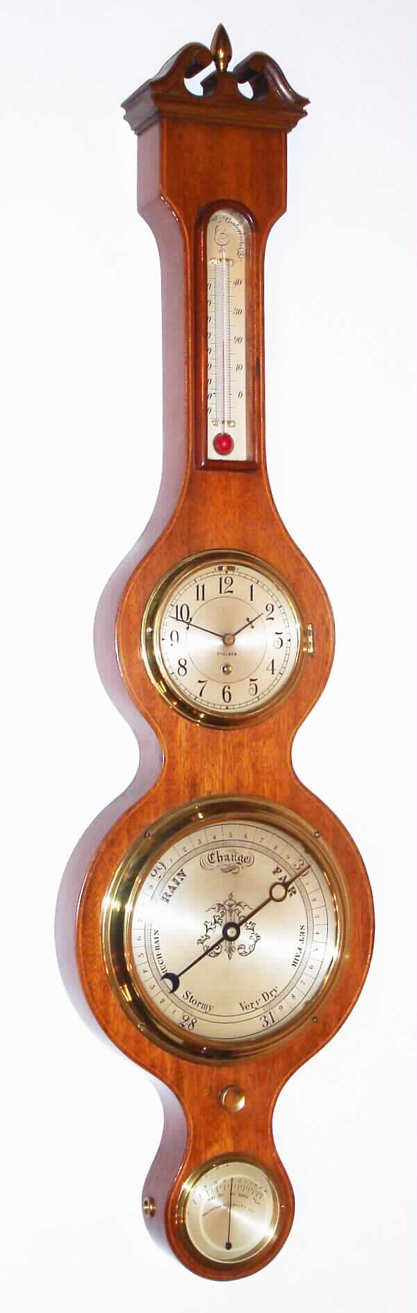 Chelsea Clock Co., Boston, Mass., "Carver", 8 day Aneroid barometer time piece. Serial no. 410446 c1943. — Antique Clocks Price Guide