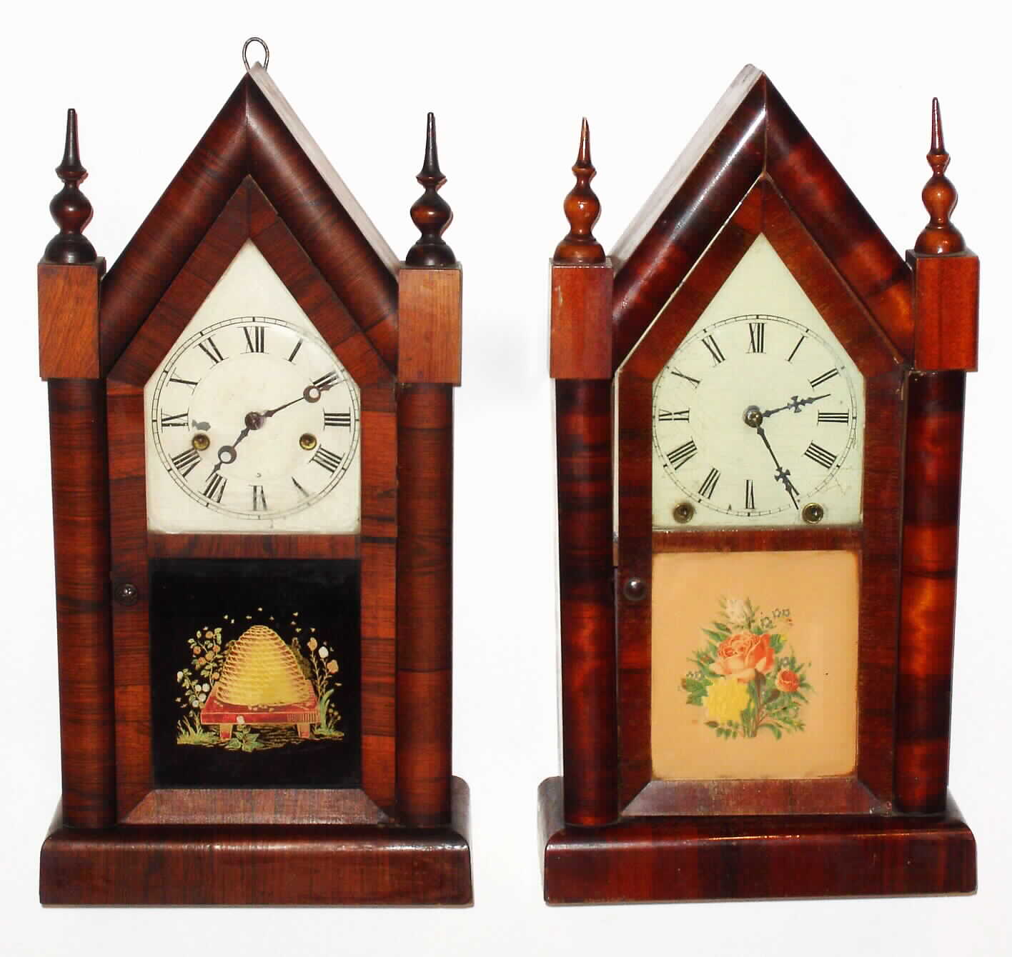 Clocks- 2 (Two) New Haven Clock Co. time and strike steeple clocks, c1885 — Antique Clocks Price Guide
