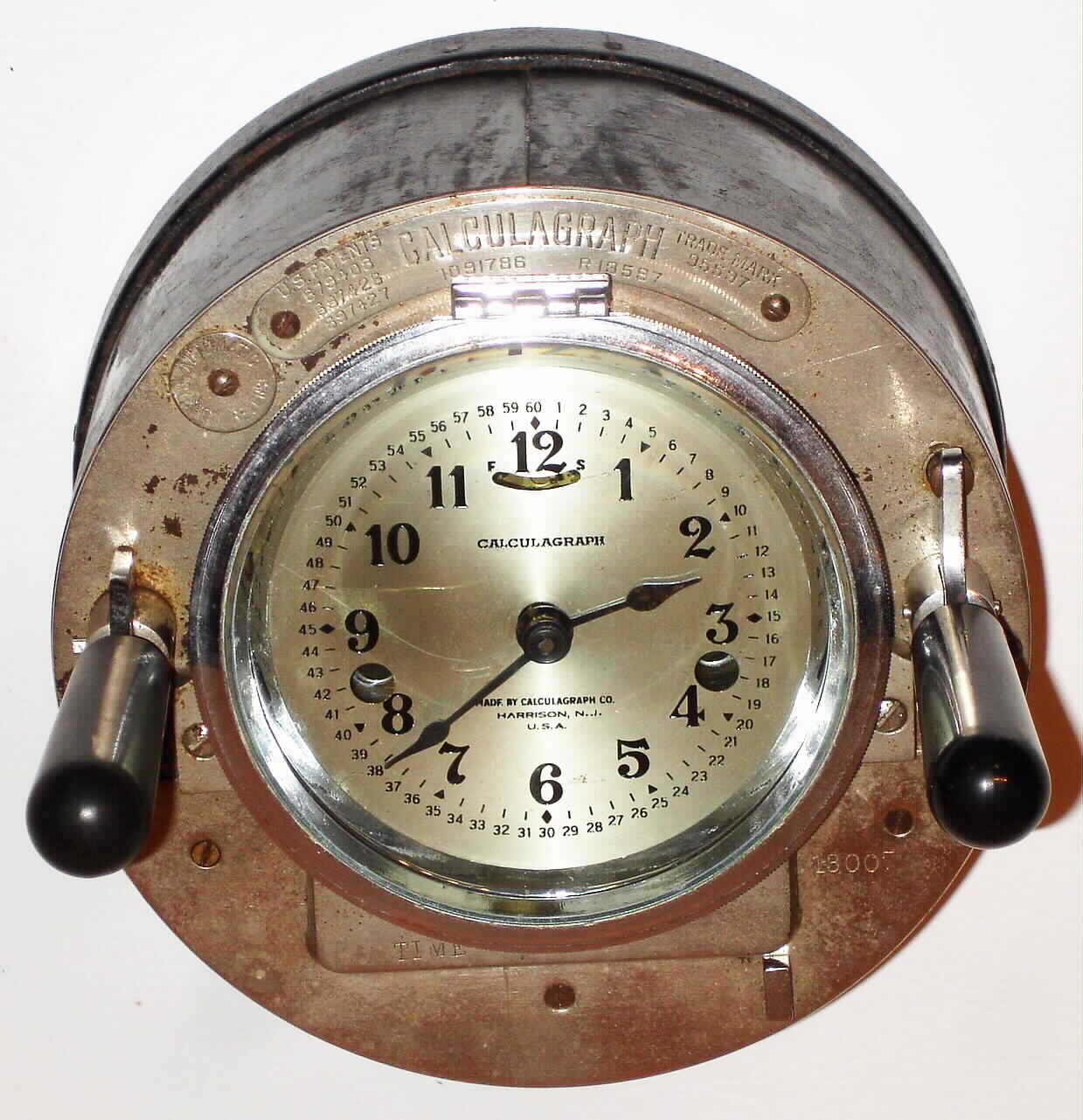 Calculagraph, Harrison, New Jersey, 8 day, time piece for recording elapsed time, c1930 — Antique Clocks Price Guide