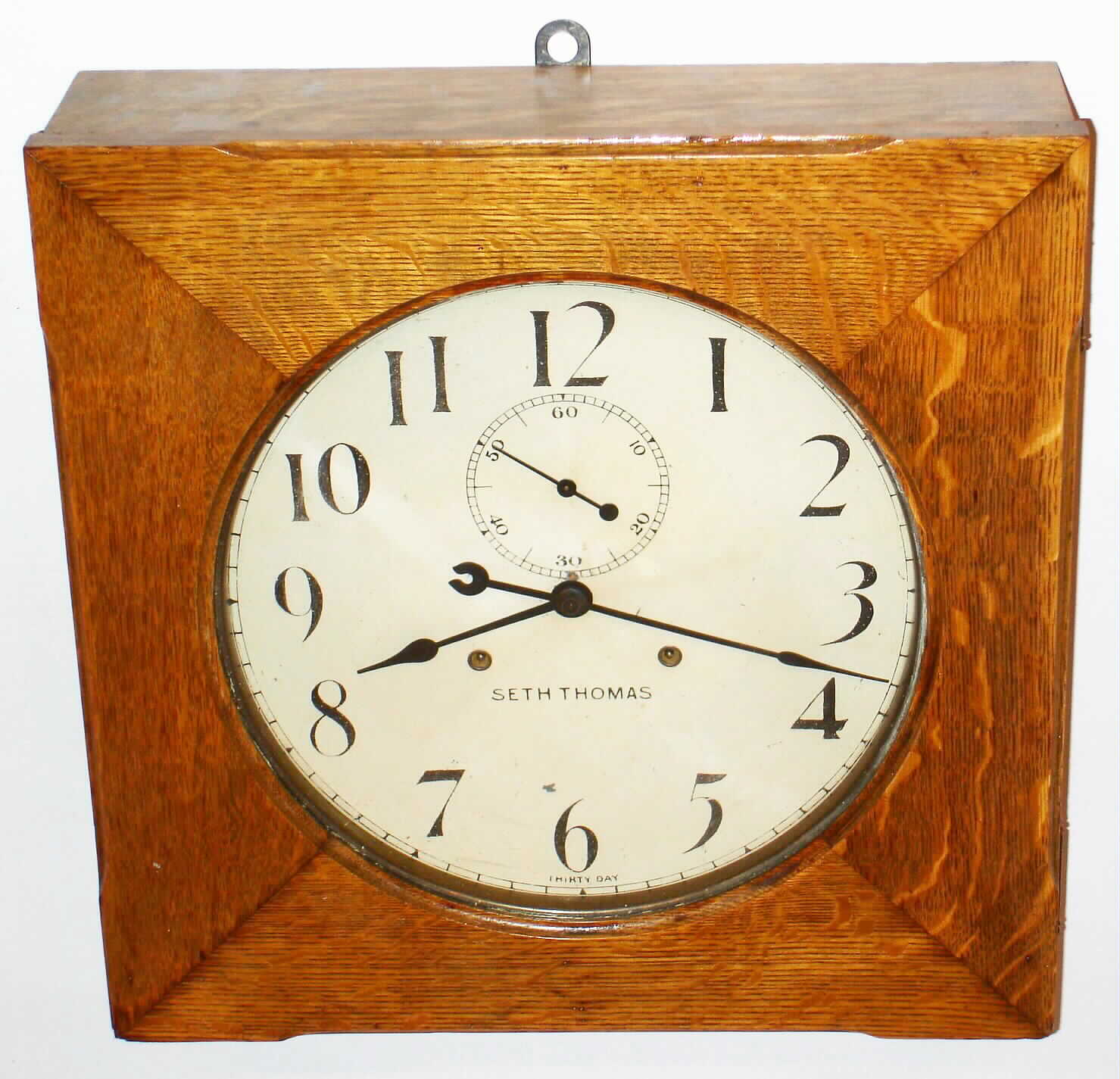 Seth Thomas Clock Co., Thomaston, Conn., "Hudson" 30 day oak gallery time piece, c1921 — Antique Clocks Price Guide