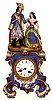 French porcelain two piece figural 8 day, time and strike mantel clock, c1880
