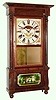 Birge, Mallory and Co, Bristol, Conn., 8 day weight driven time and strike mahogany column and cornice shelf clock, c1840