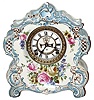 Ansonia Clock Co., New York, "La Vogue" 8 day, time and strike porcelain mantel clock, c1901