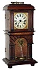 Hamburg American Clock Co., Germany, water fountain 30 hour walnut novelty mantel clock, c1900