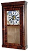 E. C. Brewster for Daniel Pratt, Jr., Reading, Mass., 8 day, time and strike Iron back plate movement shelf clock, c1842.