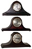Clocks- 3 (Three) Connecticut mahogany 8 day tambour mantel clocks, Waterbury, Gilbert and Sessions, early 20th century.
