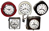 Clocks- 5 (Five) electric Deco style wall Telechron and GE, 20th century