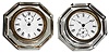 Clocks- 2 (Two) E.N. Welch "The Jewel" 30 hour novelty clocks, clear cut glass cases, c1891