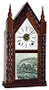 Forestville Manufacturing Co., J.C. Brown, Bristol, Conn., "Ripple Steeple" mantel clock, 8 day, time, strike and alarm, spring driven movement in a rosewood veneer case with ripple molding, silk screened lower tablet and painted metal dial, c1850