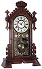 New Haven Clock Co., New Haven, Conn.,  "Euphrates" black walnut 8 day, time and strike mantel clock, c1885