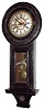 Wall clock, large carved wood case, 8 day, time and strike,/calendar, 20th century