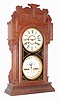 Waterbury Clock Co., Waterbury, Conn., "Calendar No. 43", 8 day, time and strike, double dial calendar shelf clock, c1912.