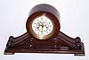 Waterbury Clock Co., Waterbury, Conn., "Kent" oak 8 day, time and strike tambour mantel clock, c1913