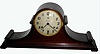 Waterbury Clock Co., Waterbury, Conn., "Chime Clock No. 338" mahogany 8 day Westminster chime tambour mantel clock, c1925