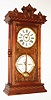 Ithaca Calendar Clock Co., Ithaca, NY, "Chronometer", 8 day, time and strike, double dial calendar clock, c1880.