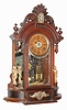Ansonia Clock Co., "Triumph", 8 day, time and strike,/alarm mirror side mantel clock, c1880 including matching bracket with drawer