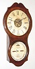 Ithaca Calendar Clock Co., Ithaca, NY, "No. 4 Hanging Office", Thirty day double dial calendar wall time piece, c1880
